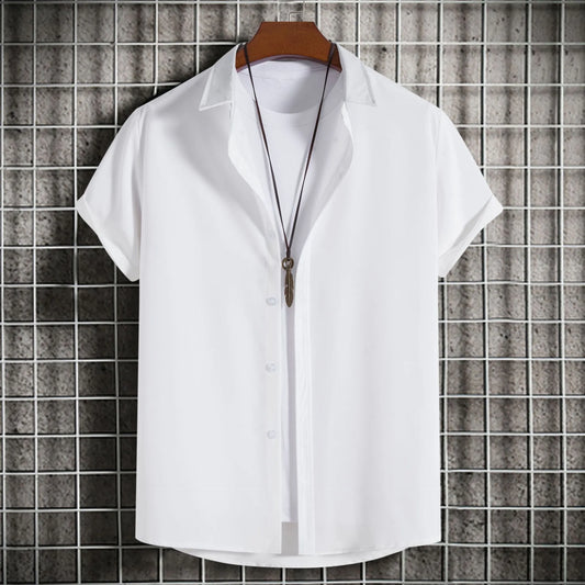 Men's Plus Size Casual Short Sleeve Button Down Shirt