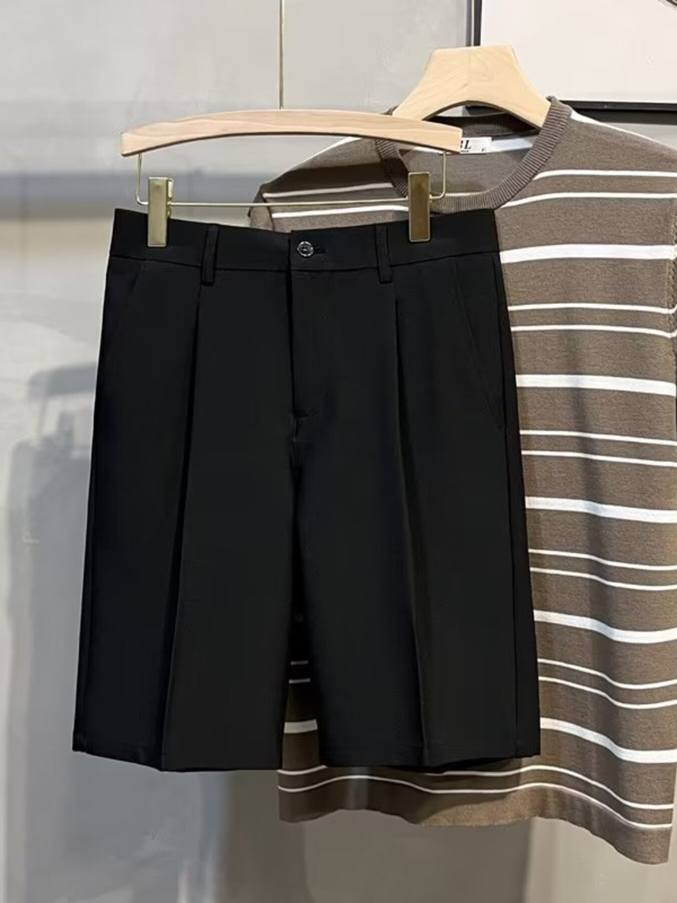 Men's Full Size Pleated Front Casual Shorts Plus Size
