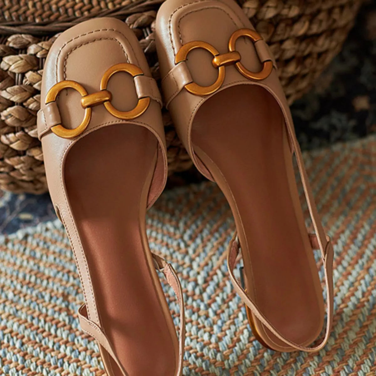 Square Toe Flats Sandals
