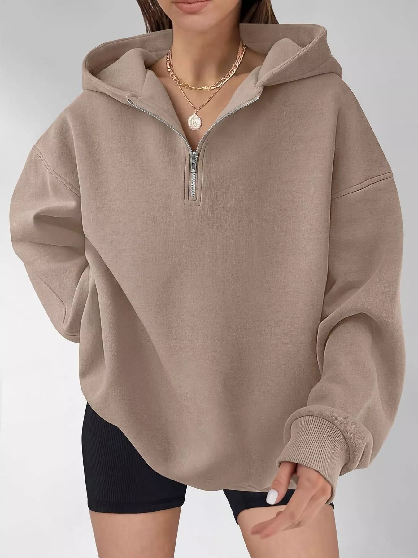 Oversized Quarter-Zip Hoodie