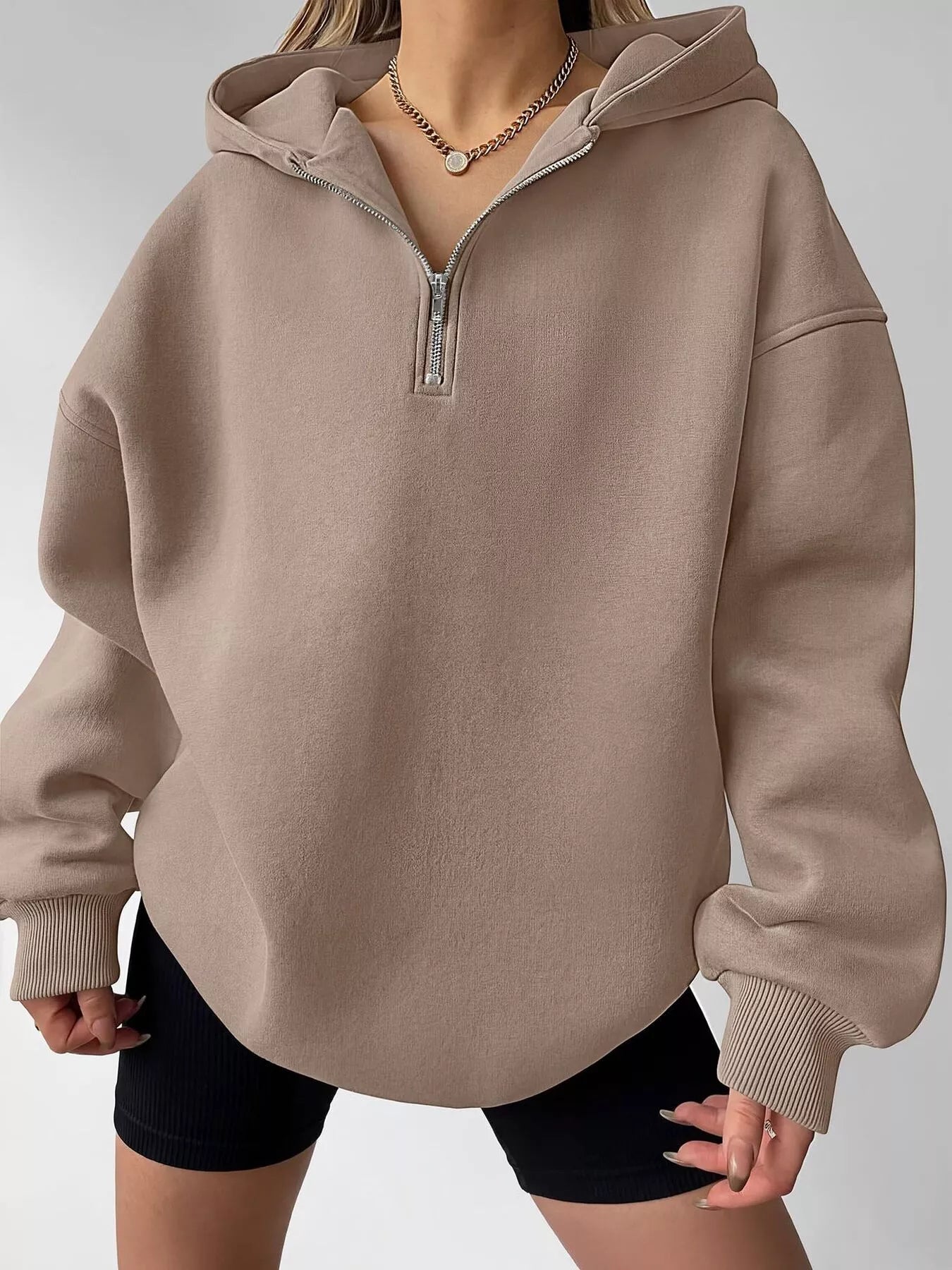Oversized Quarter-Zip Hoodie