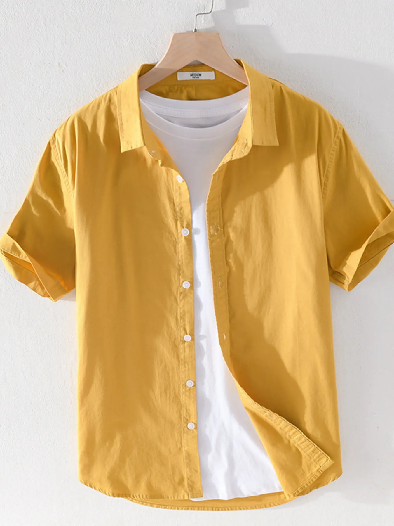 Men's Plus Size Short Sleeve Button-Up Shirt