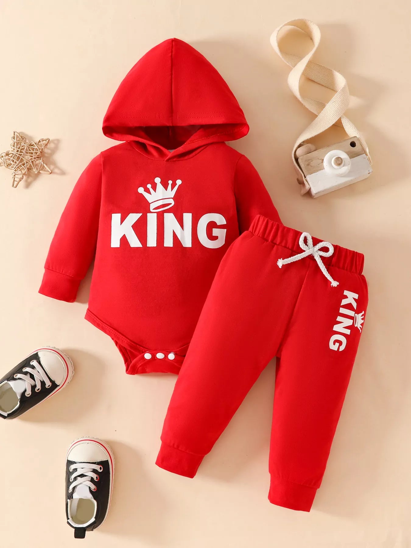 Children's Long Sleeve Bodysuit Hoodie and Pants Set