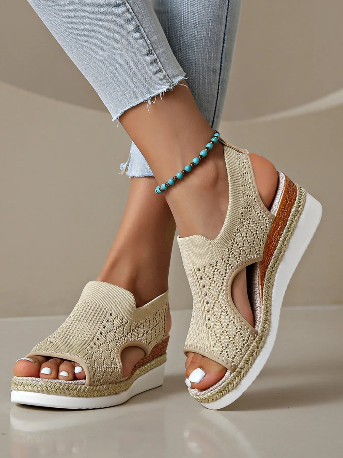 Open Toe Platform Wedge Sandals