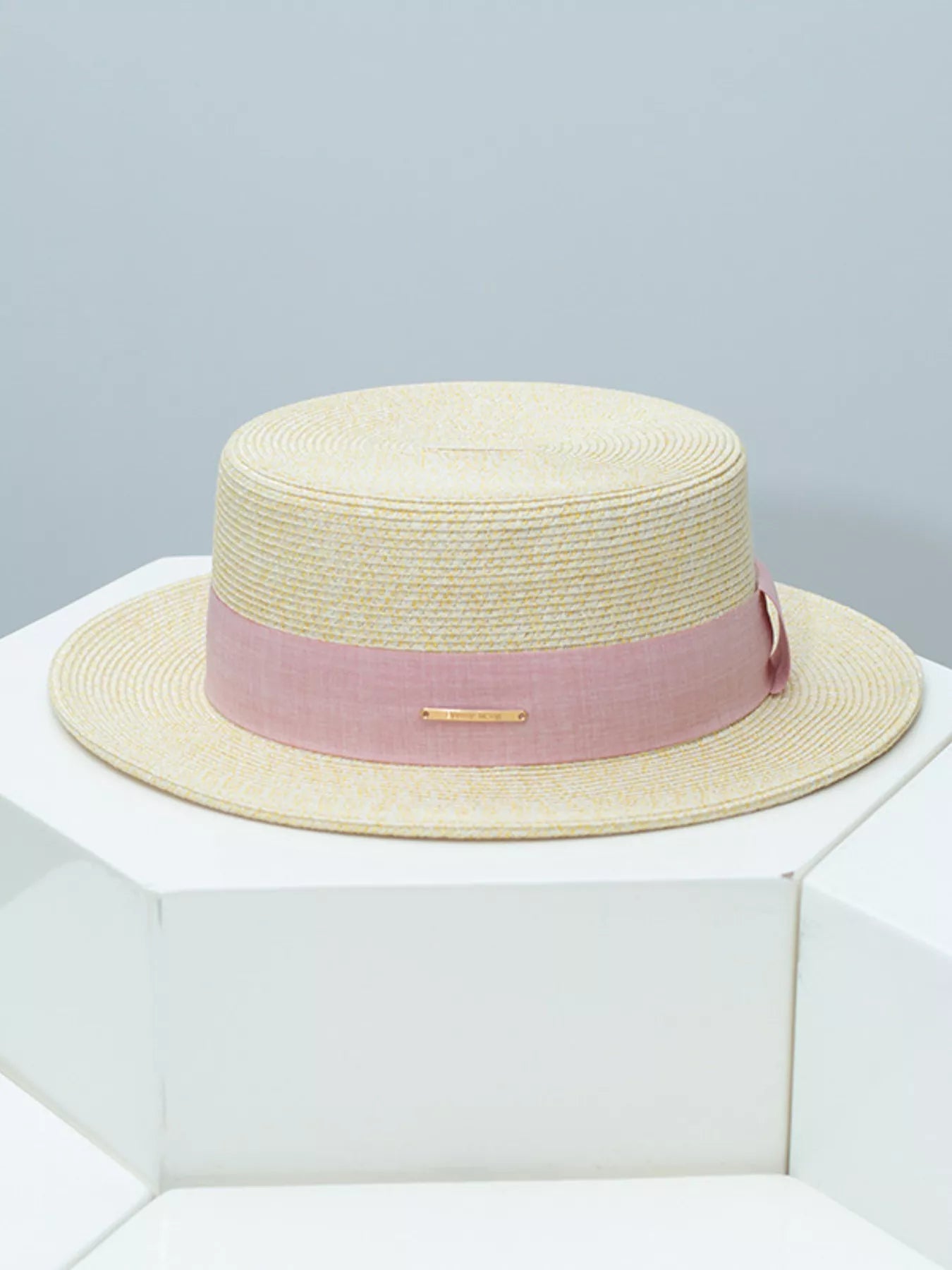 Straw Boater Hat with Ribbon