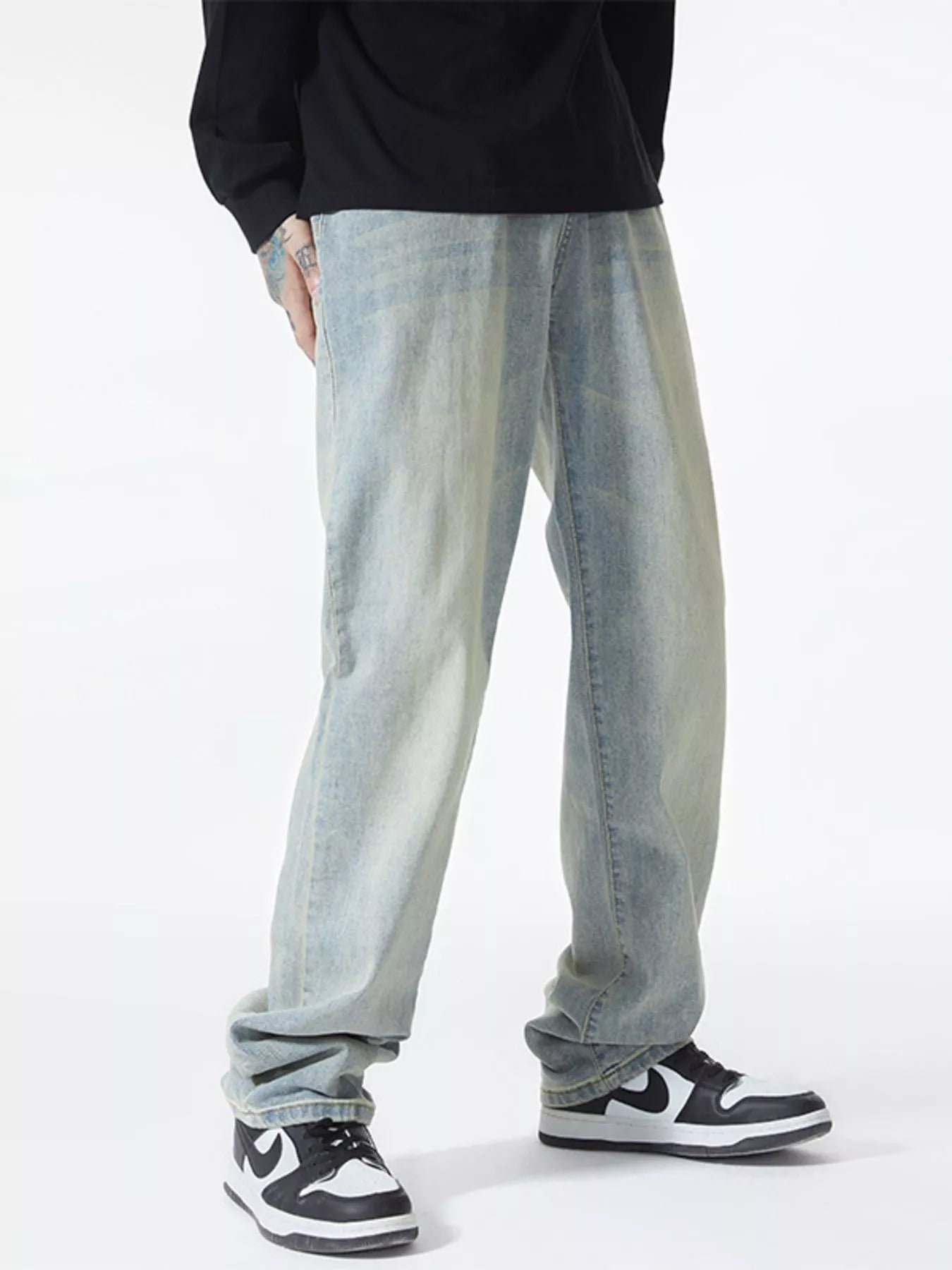 Men's Full Size Wide Leg Jeans Plus Size