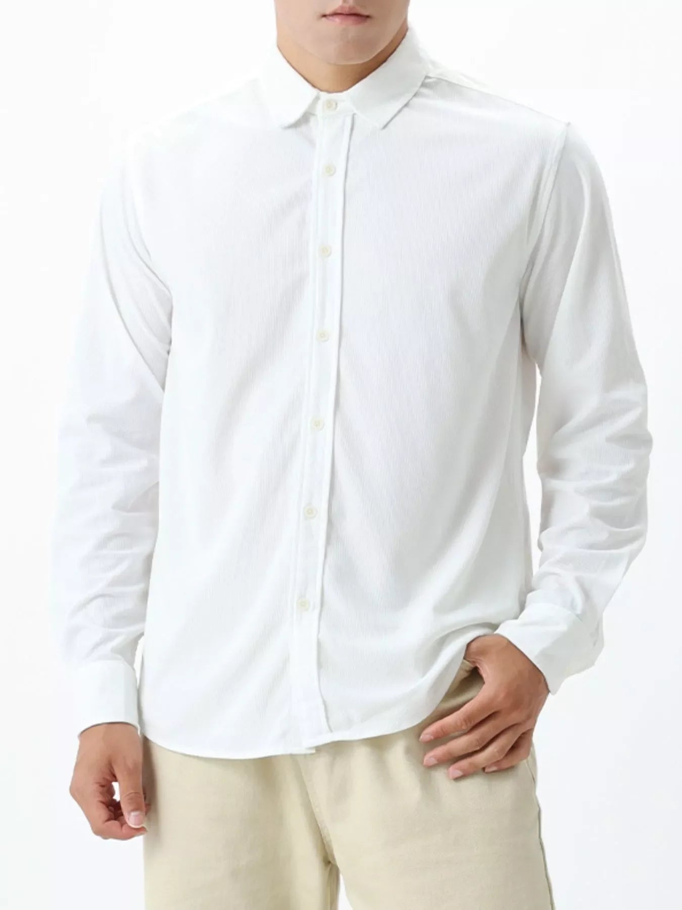 Men's Plus Size Button Up Long Sleeve Shirt