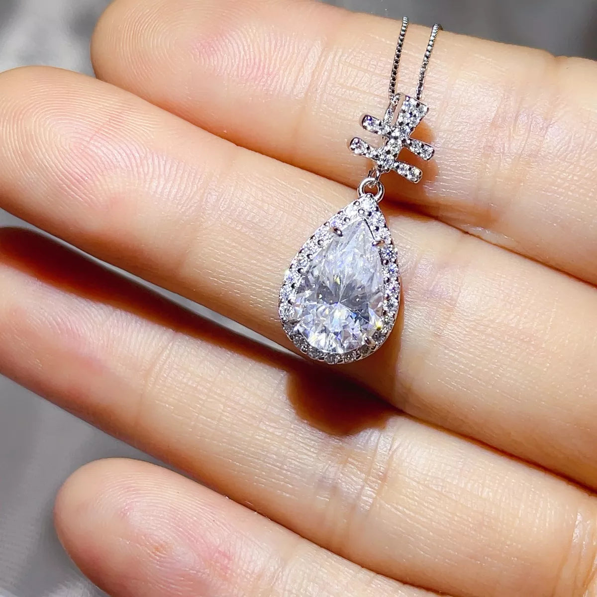 3 Carat 925 Sterling Silver Moissanite Pendant Necklace