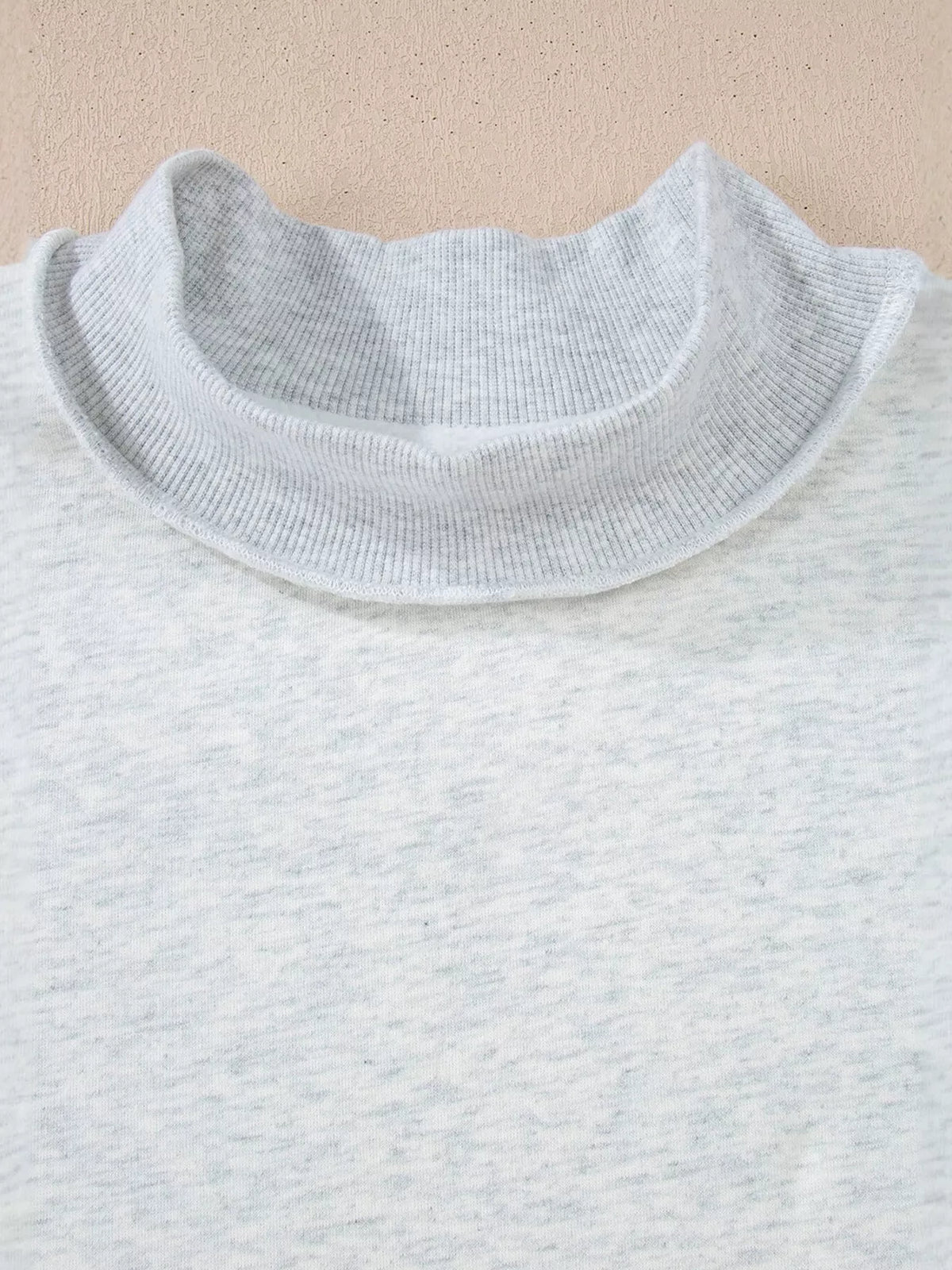 Mock Neck Exposed Seam Long Sleeve Sweatshirt
