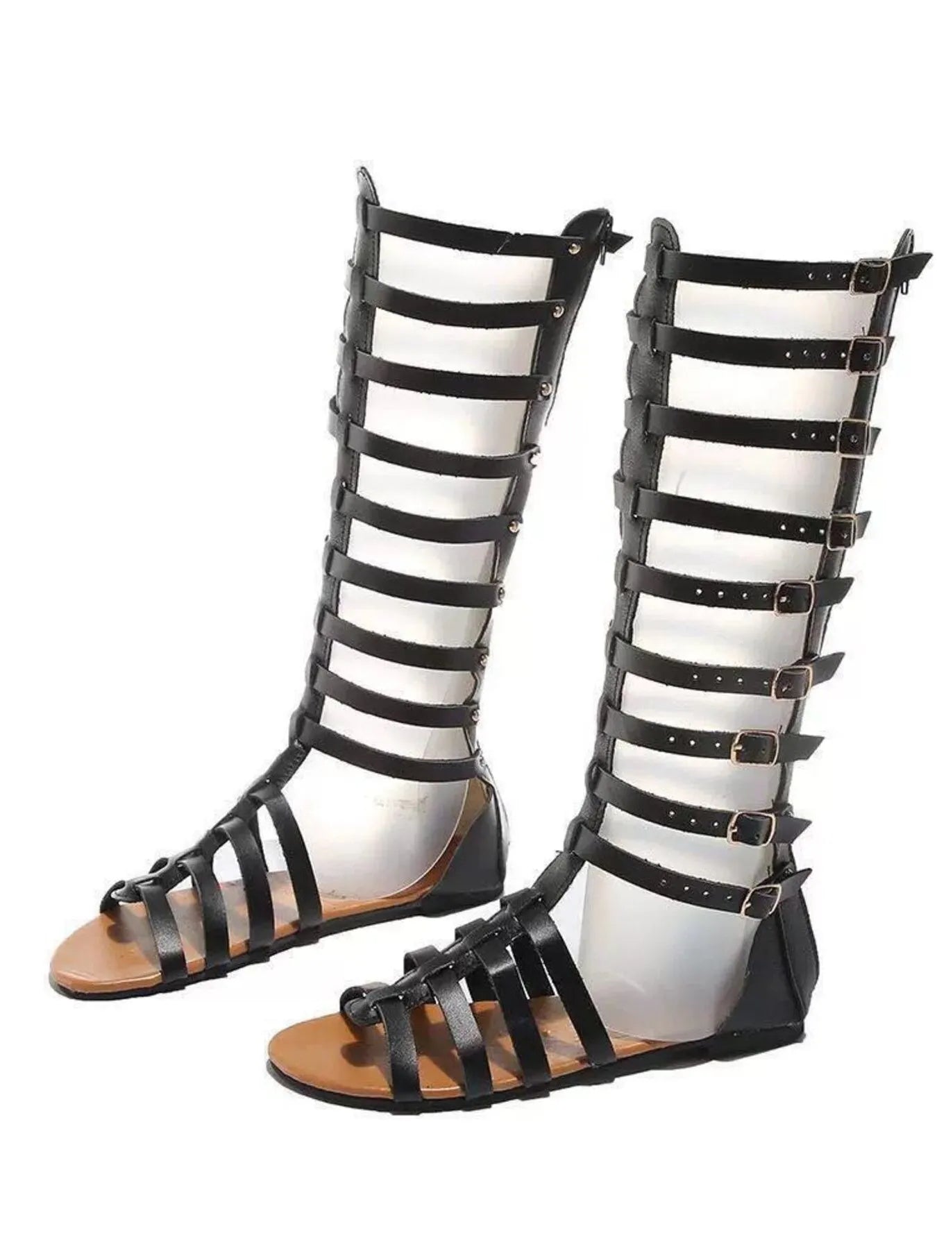 Strappy Sandals with Multiple Buckles