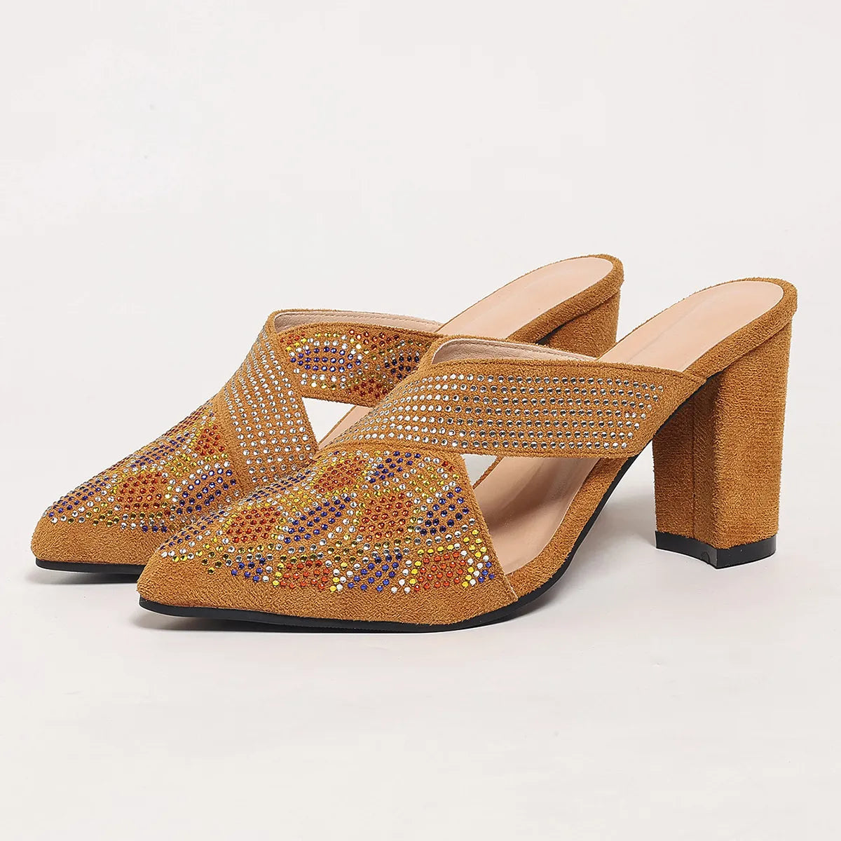 Point Toe Block Heels Sandals