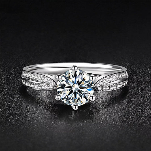 1 Carat Moissanite 925 Sterling Silver Ring