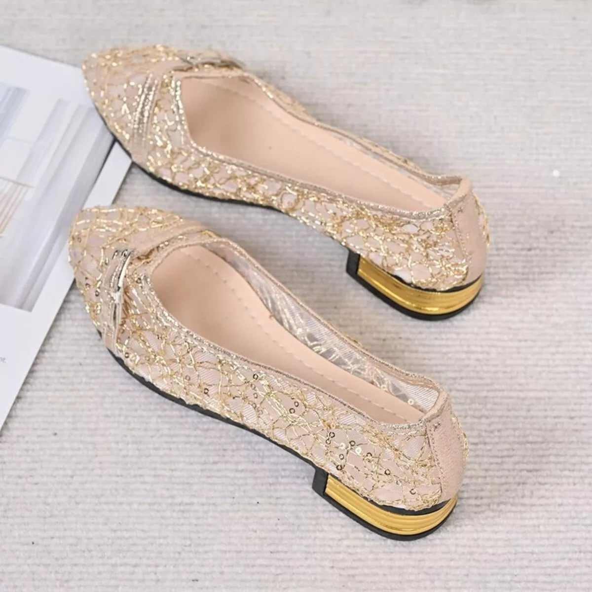 Point Toe Block Heels Loafers