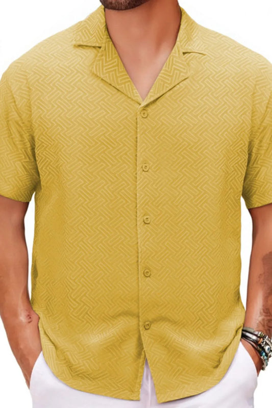 Men's Plus Size Button Down Short Sleeve Shirt