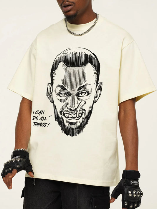 Men's Graphic Round Neck Short Sleeve T-Shirt