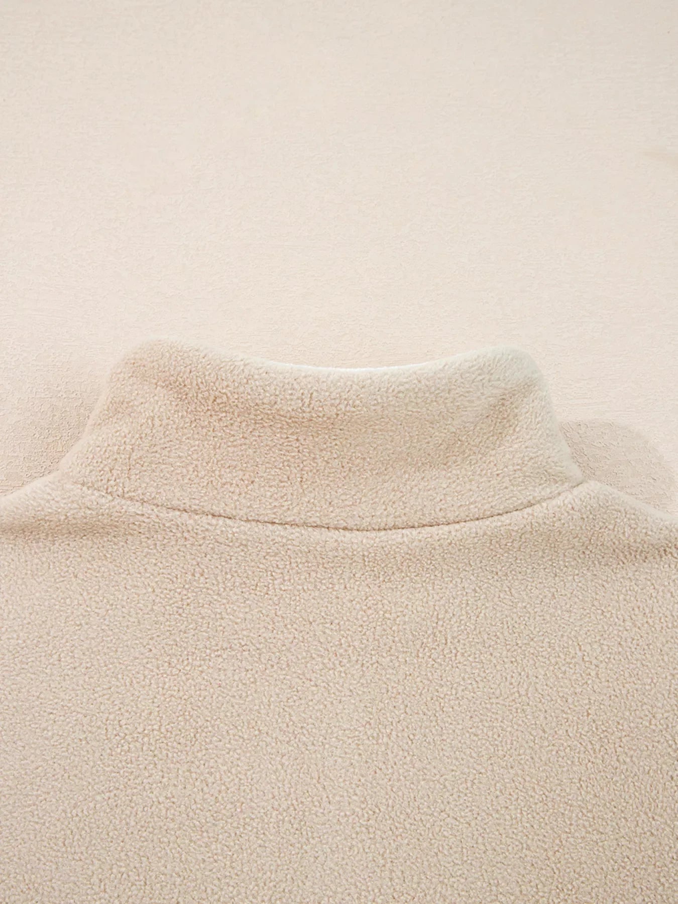 Fleece Colorblock Patchwork Zipped Neck Pullover Sweatshirt