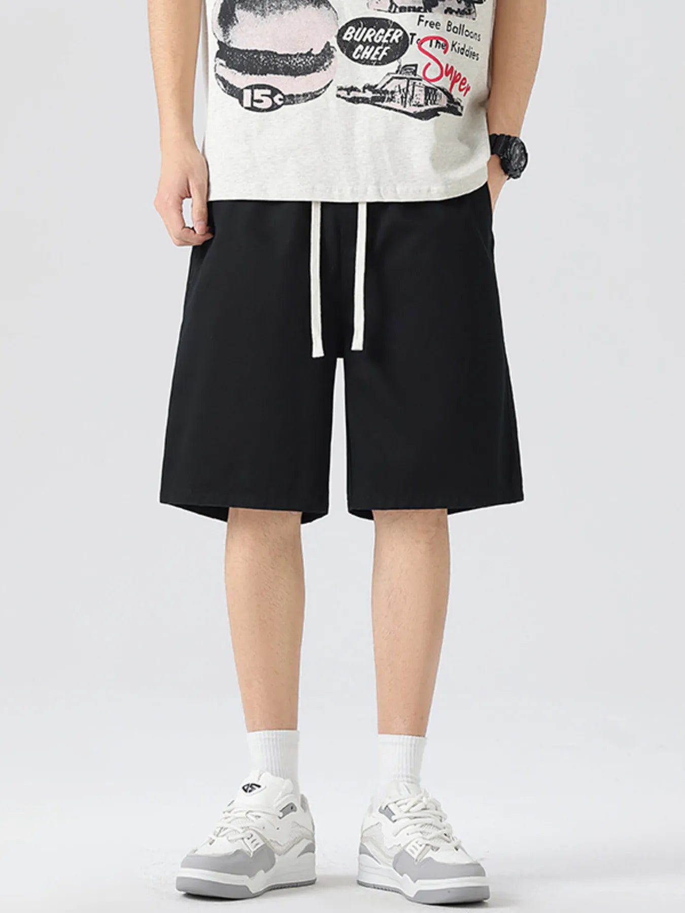 Men's Full Size Wide-Leg Shorts Plus Size