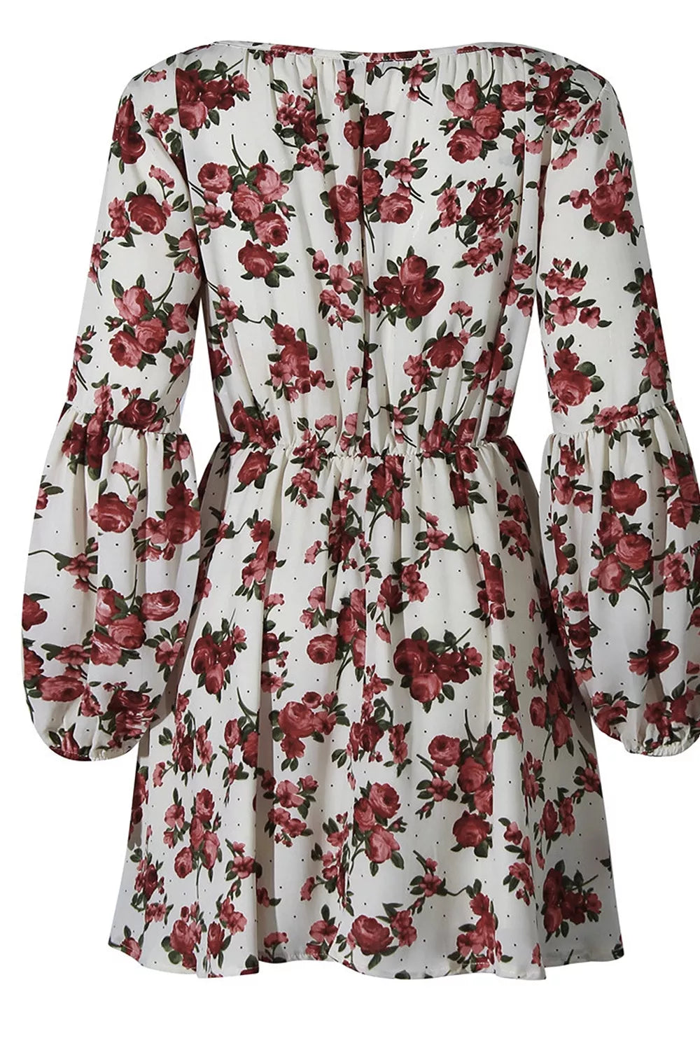 Floral Print Balloon Sleeve Mini Dress