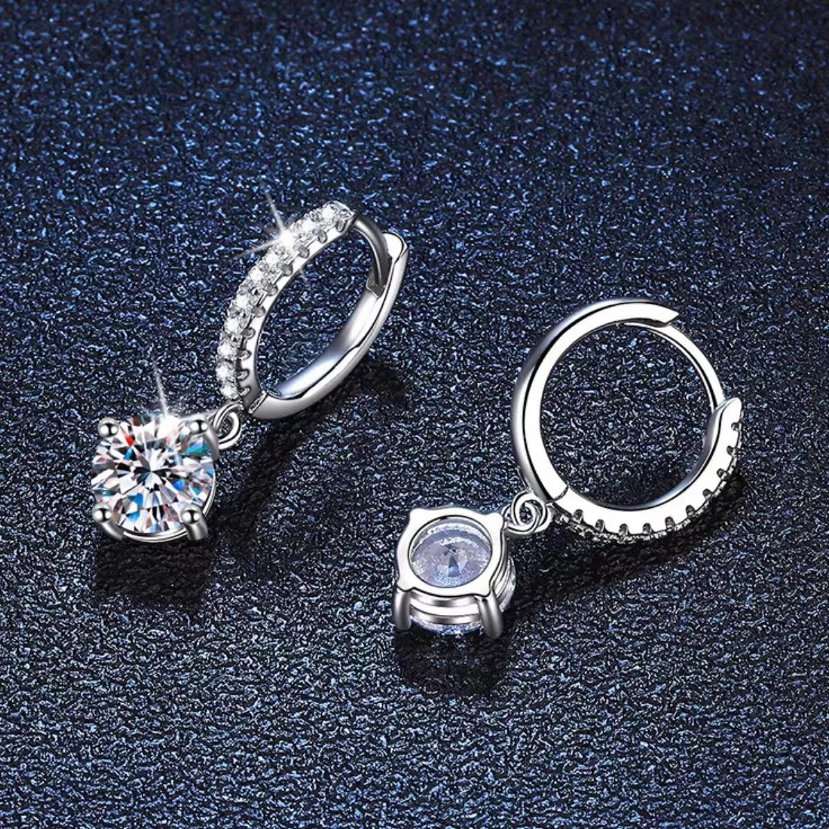 1 Carat Moissanite 925 Sterling Silver Drop Earrings