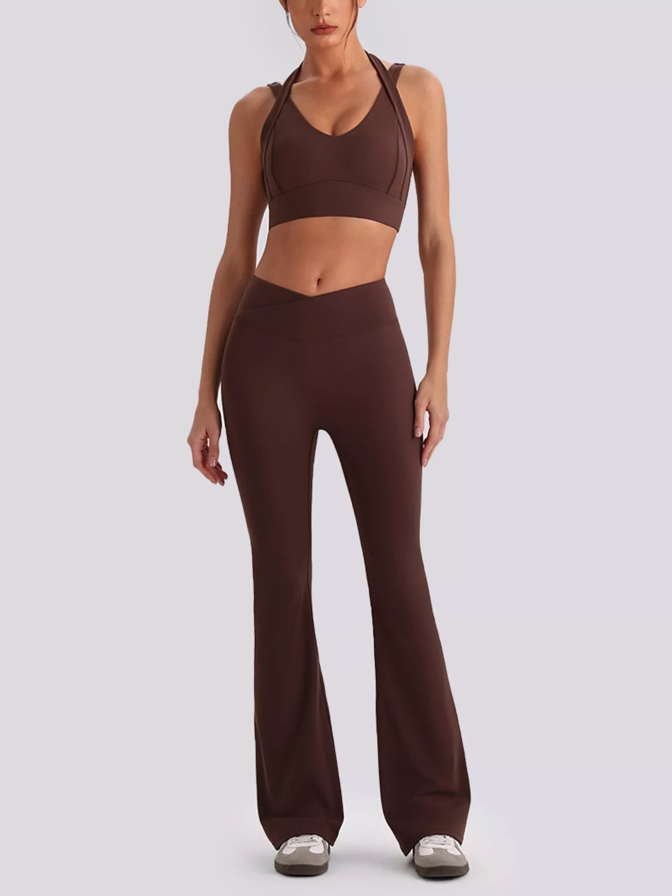 Seamless Criss-Cross V-Neck Tank and Leggings Active Set