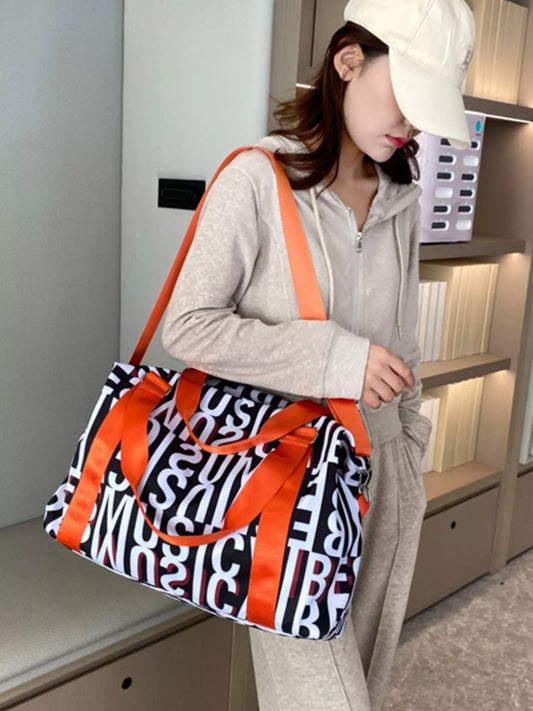 Letter Print Travel Bag