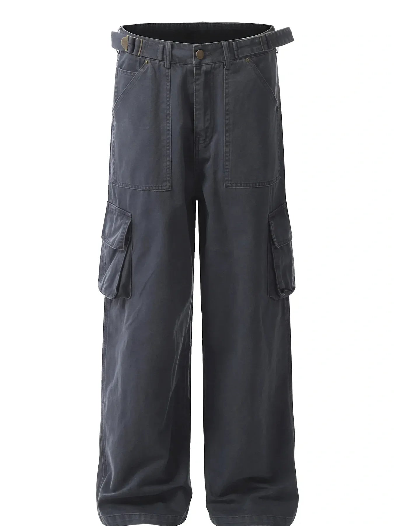 Men's Straight Cargo Pants with Multiple Pockets