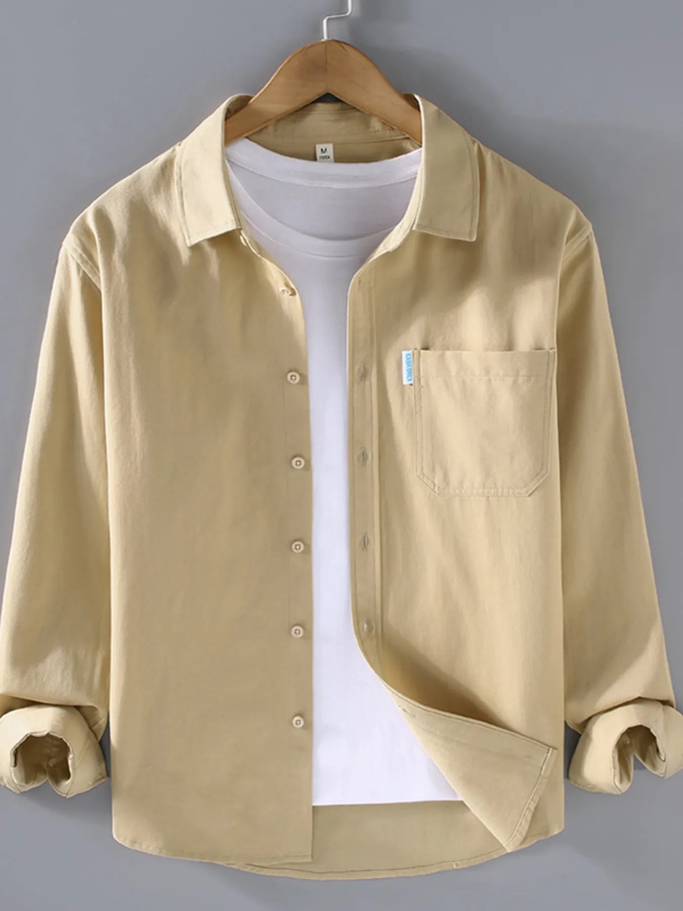 Men's Plus Size Long Sleeve Button-Up Shirt