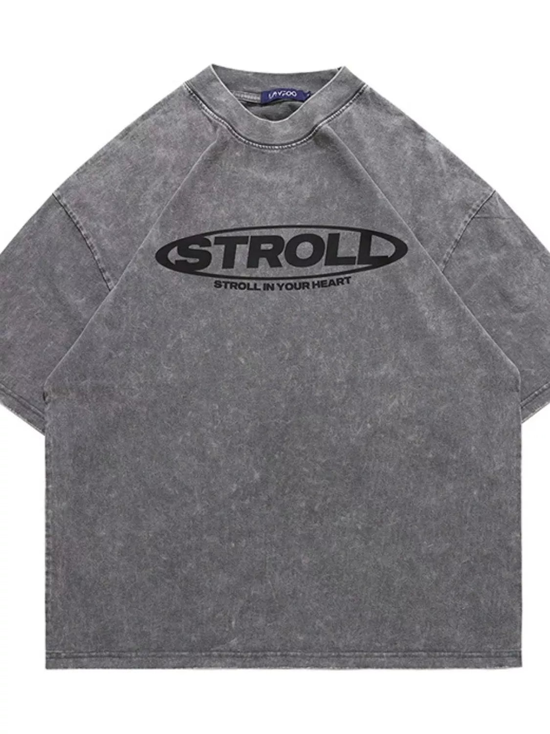 Men's Letter Washed Short Sleeve T-Shirt