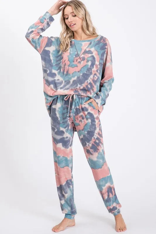 BiBi Tie Dye French Terry Casual Pants
