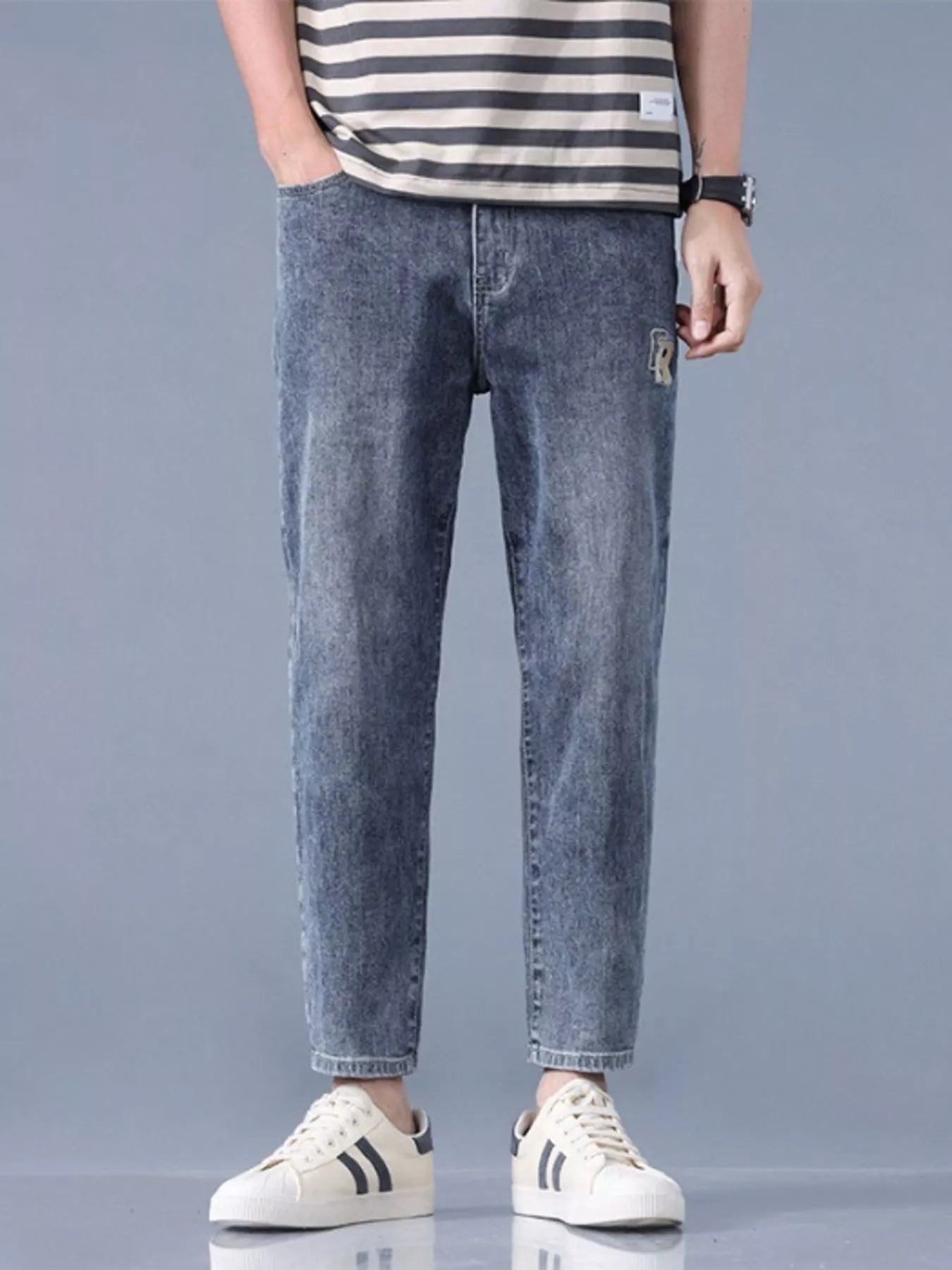 Men's Straight-Leg Wash Jeans