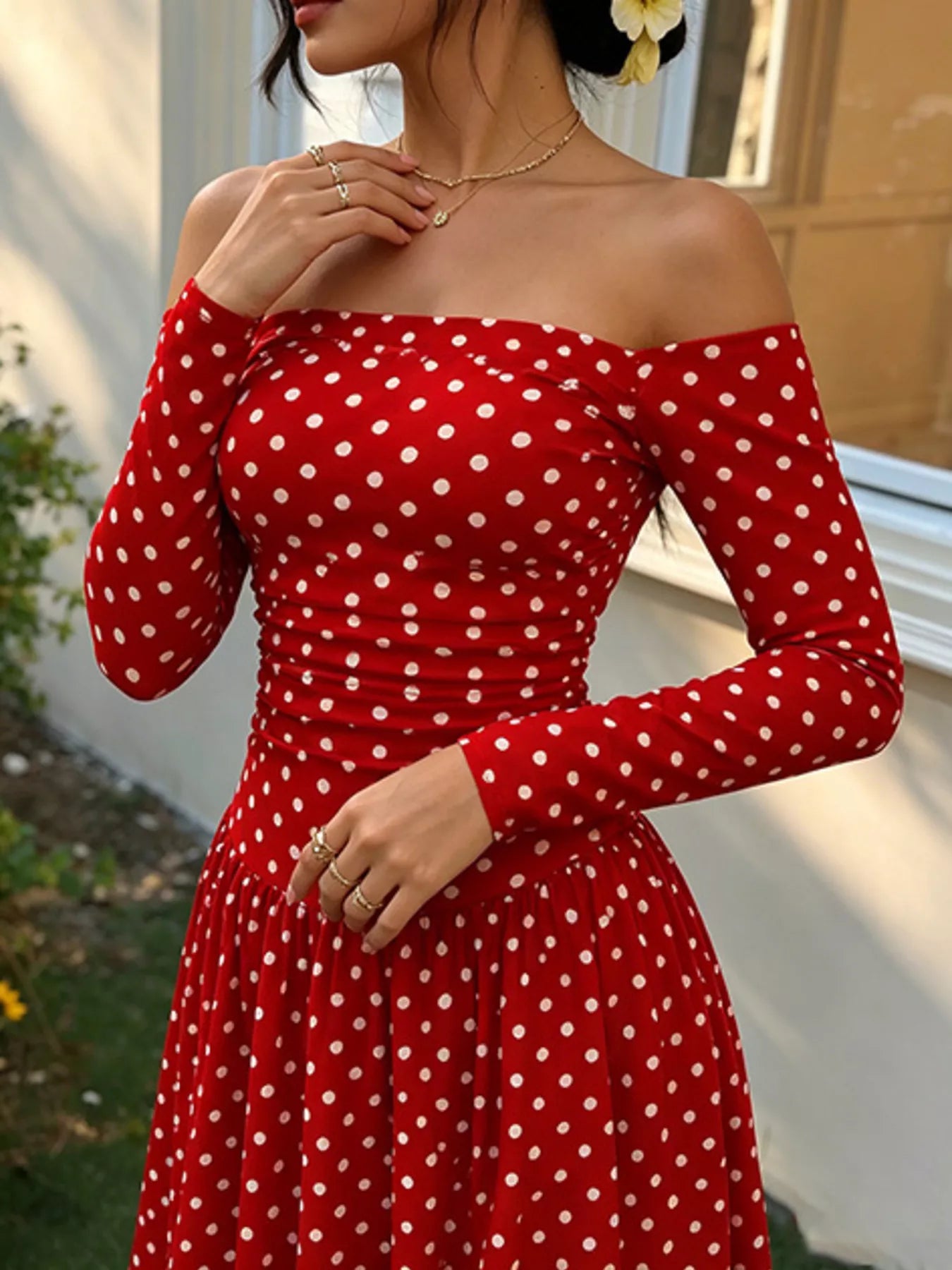 Off-the-Shoulder Maxi Dress