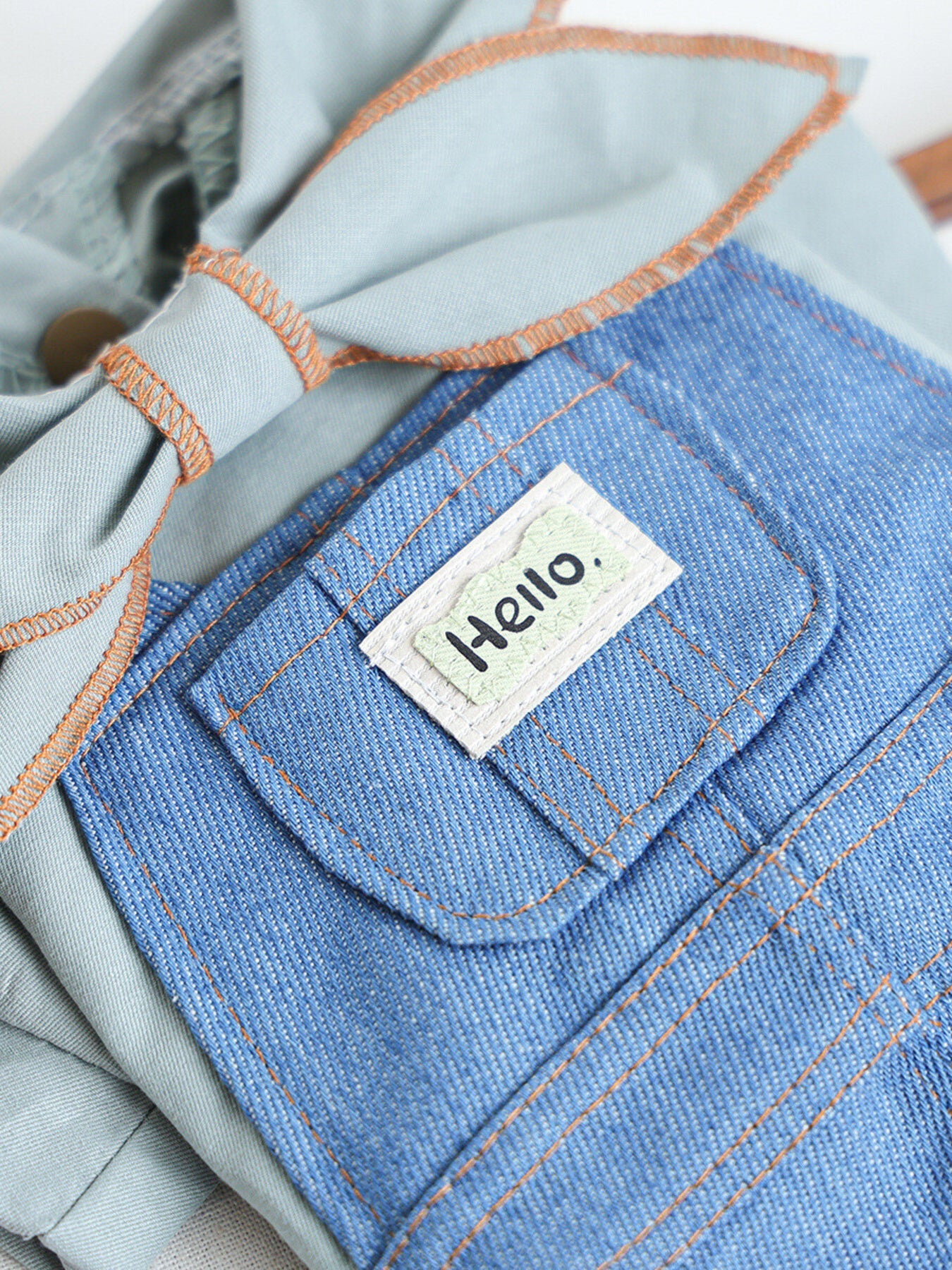 Denim Pet Jumpsuits with Bowknot