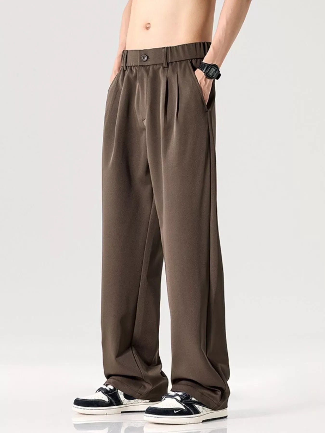 Men's Plus Size Wide Leg Pants