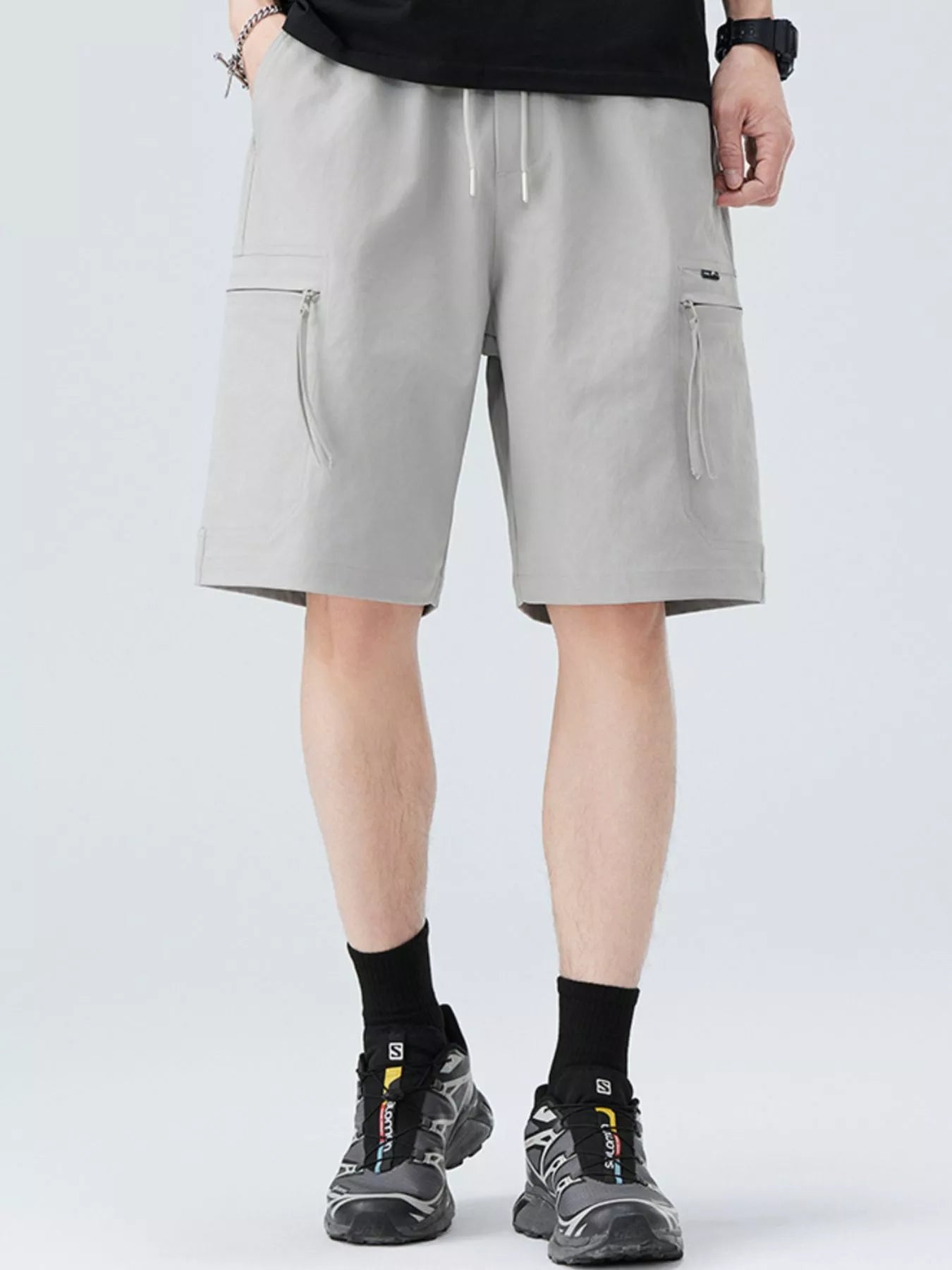 Men's Plus Size Drawstring Casual Cargo Shorts