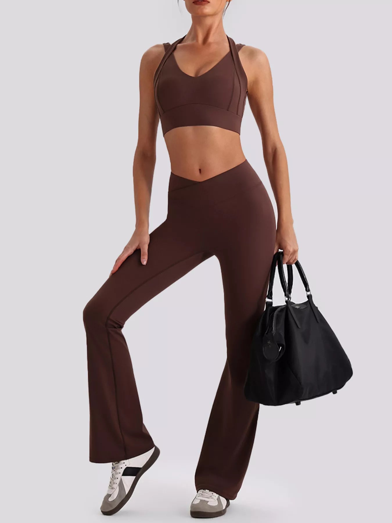 Seamless Criss-Cross V-Neck Tank and Leggings Active Set