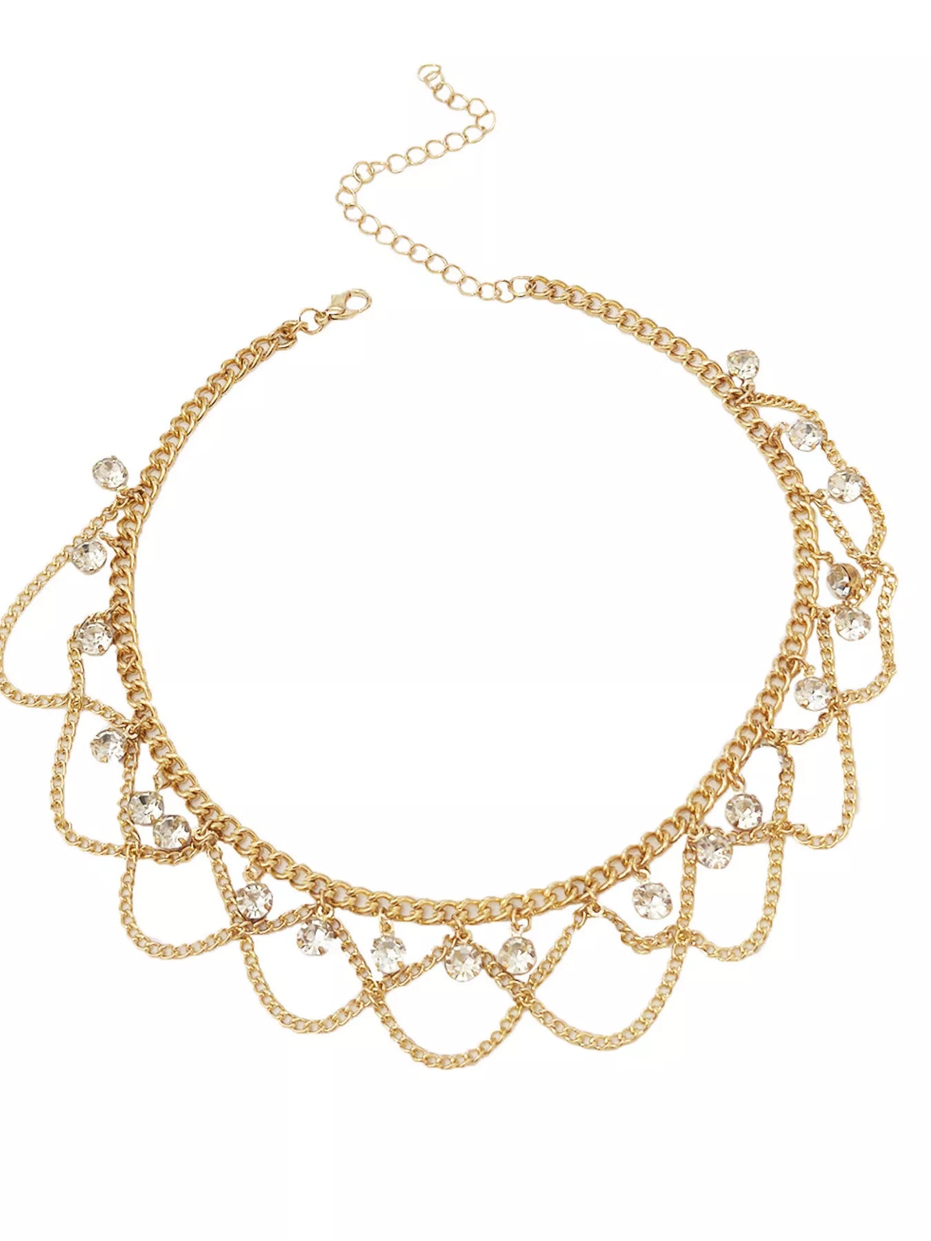 18K Gold-Plated Zircon Chain Necklace