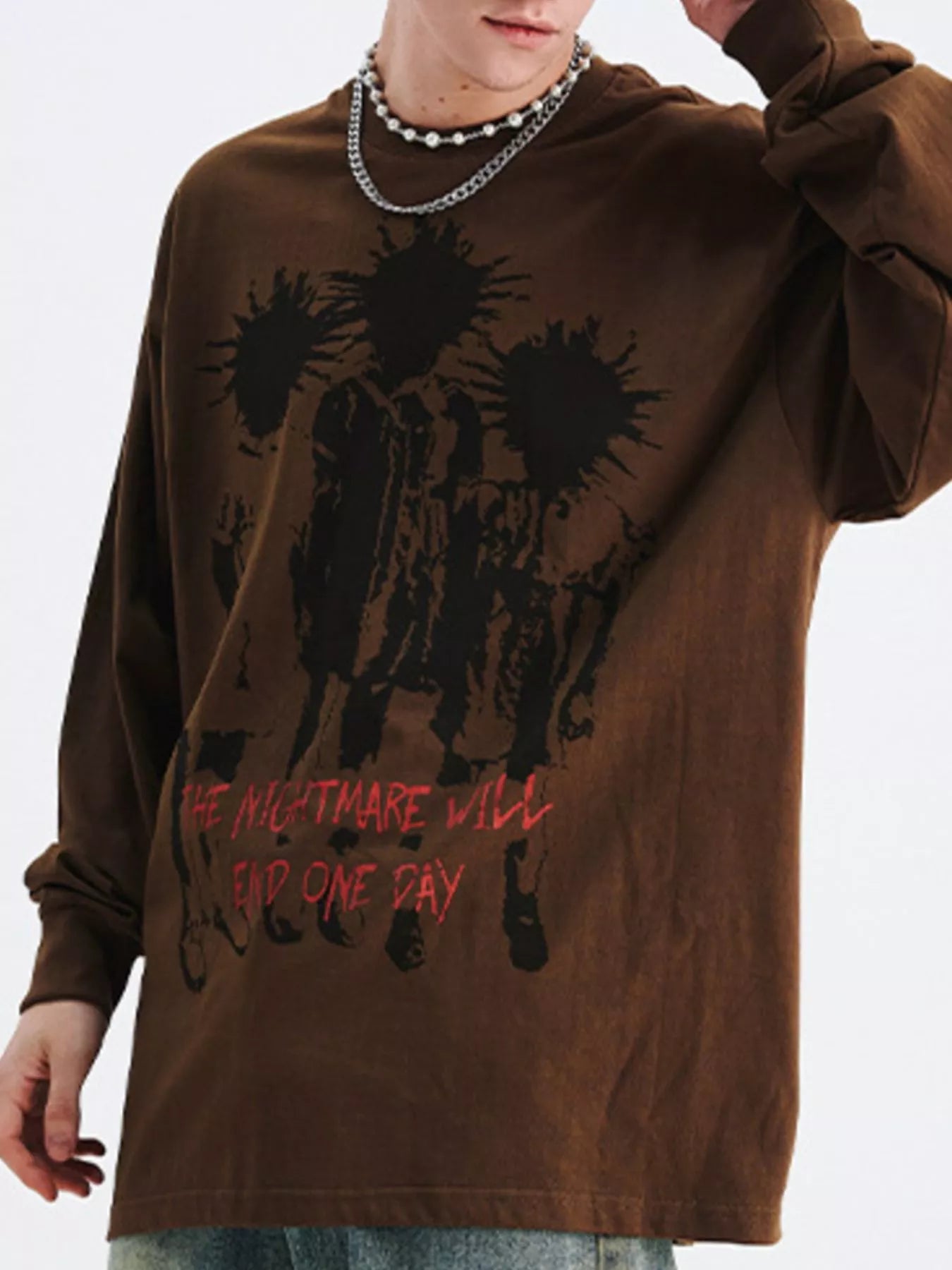 Men's Plus Size Graphic Long Sleeve T-Shirt