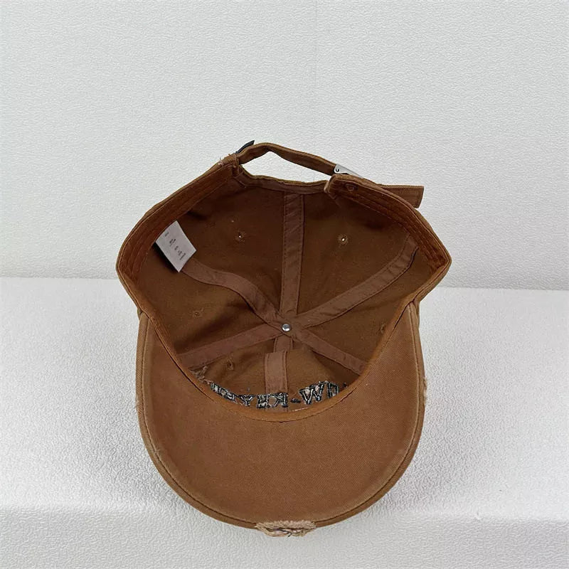 Distressed Embroidered Baseball Cap