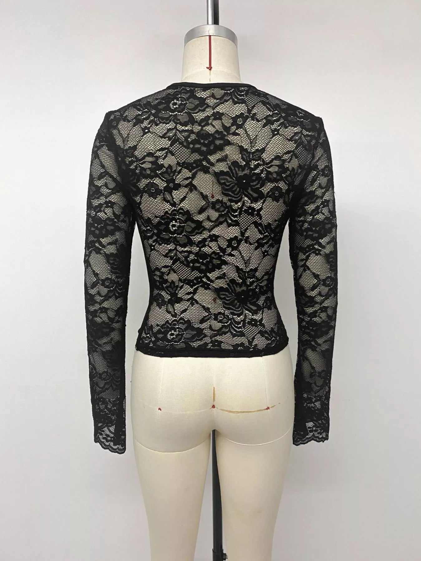 Lace Sleeve Square Neck Top