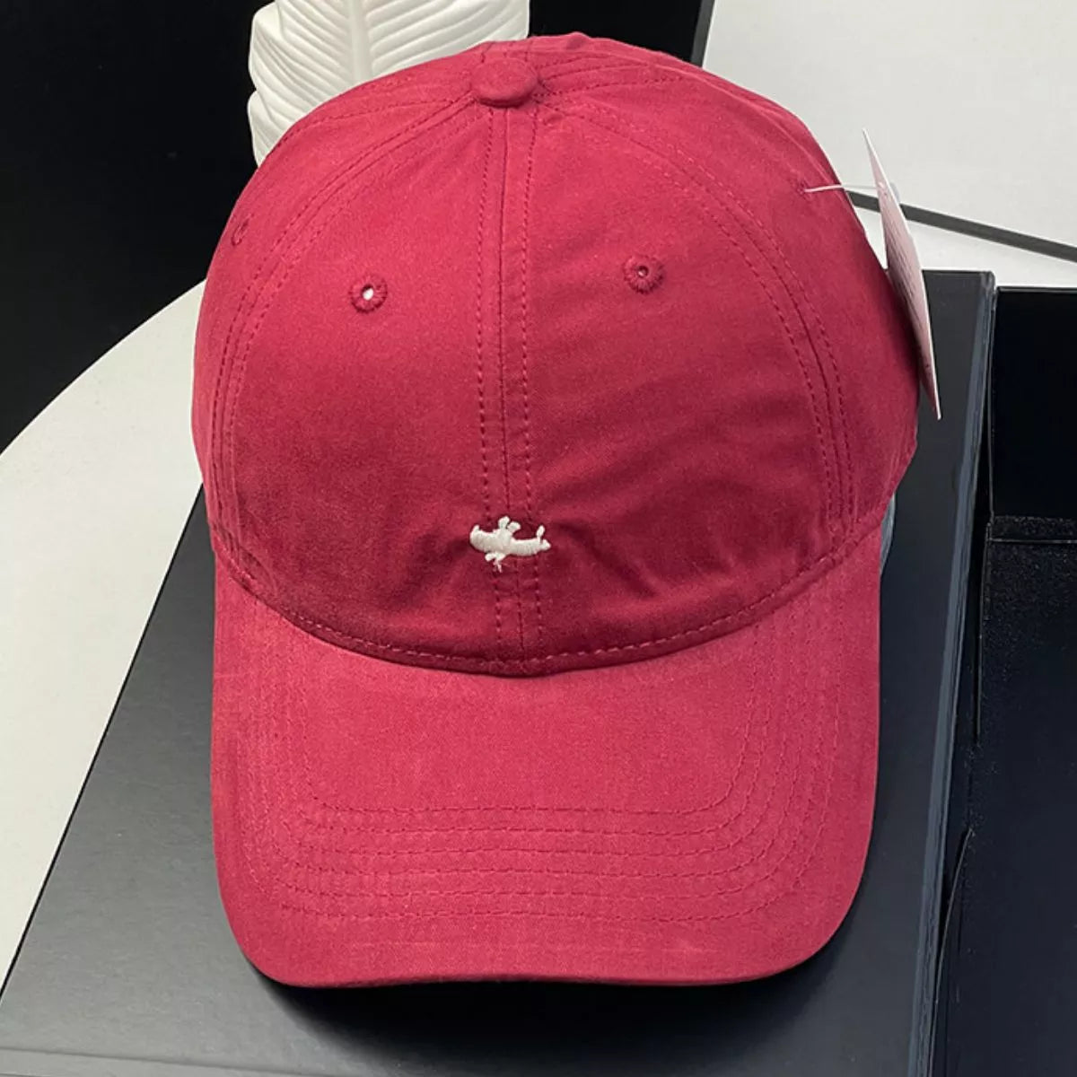 Cotton Baseball Cap with Embroidered Detail