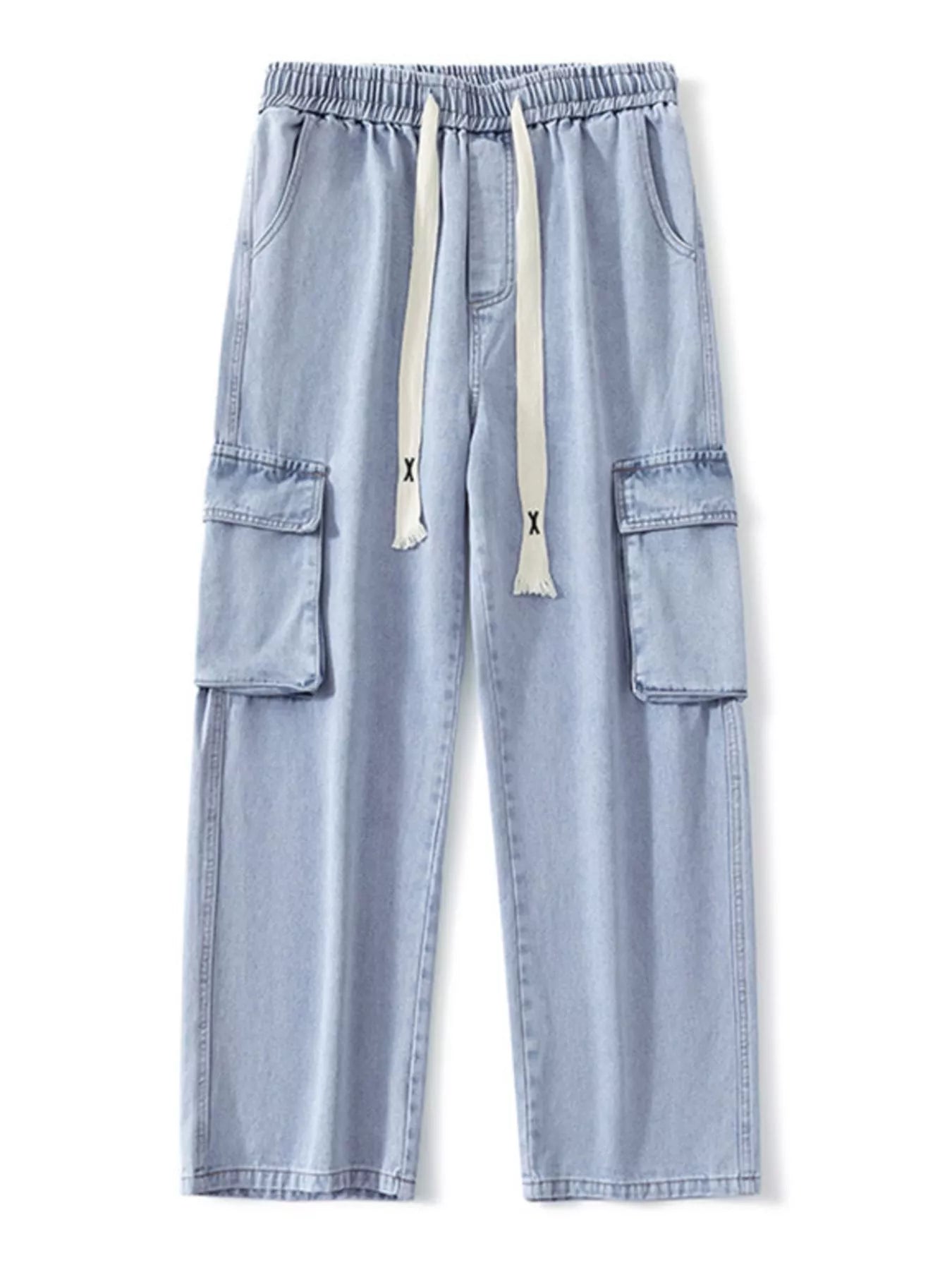 Men's Full Size Wide Leg Cargo Jeans Plus Size