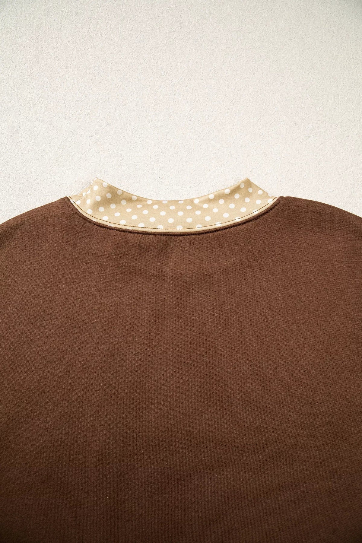 Polka Dot Trim High Neck BLESSED Letter Graphic Baggy Sweatshirt