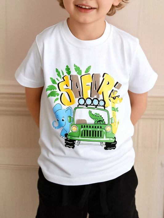 Children's Animal Graphic Round Neck Tee