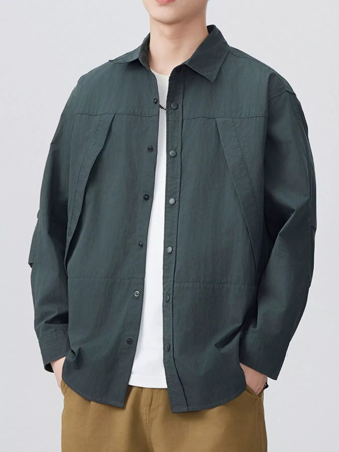 Men's Plus Size Button Up Long Sleeve Shirt