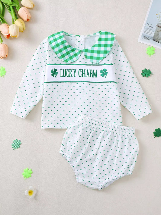 Children's Lucky Charm Gingham Top & Bottom Set