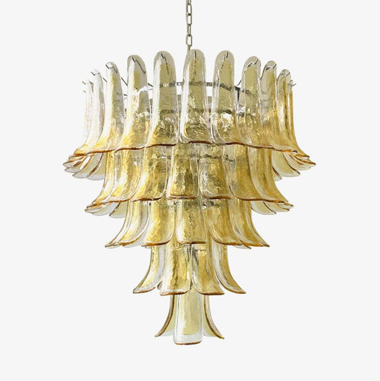 Amber Glass Petals Chandelier