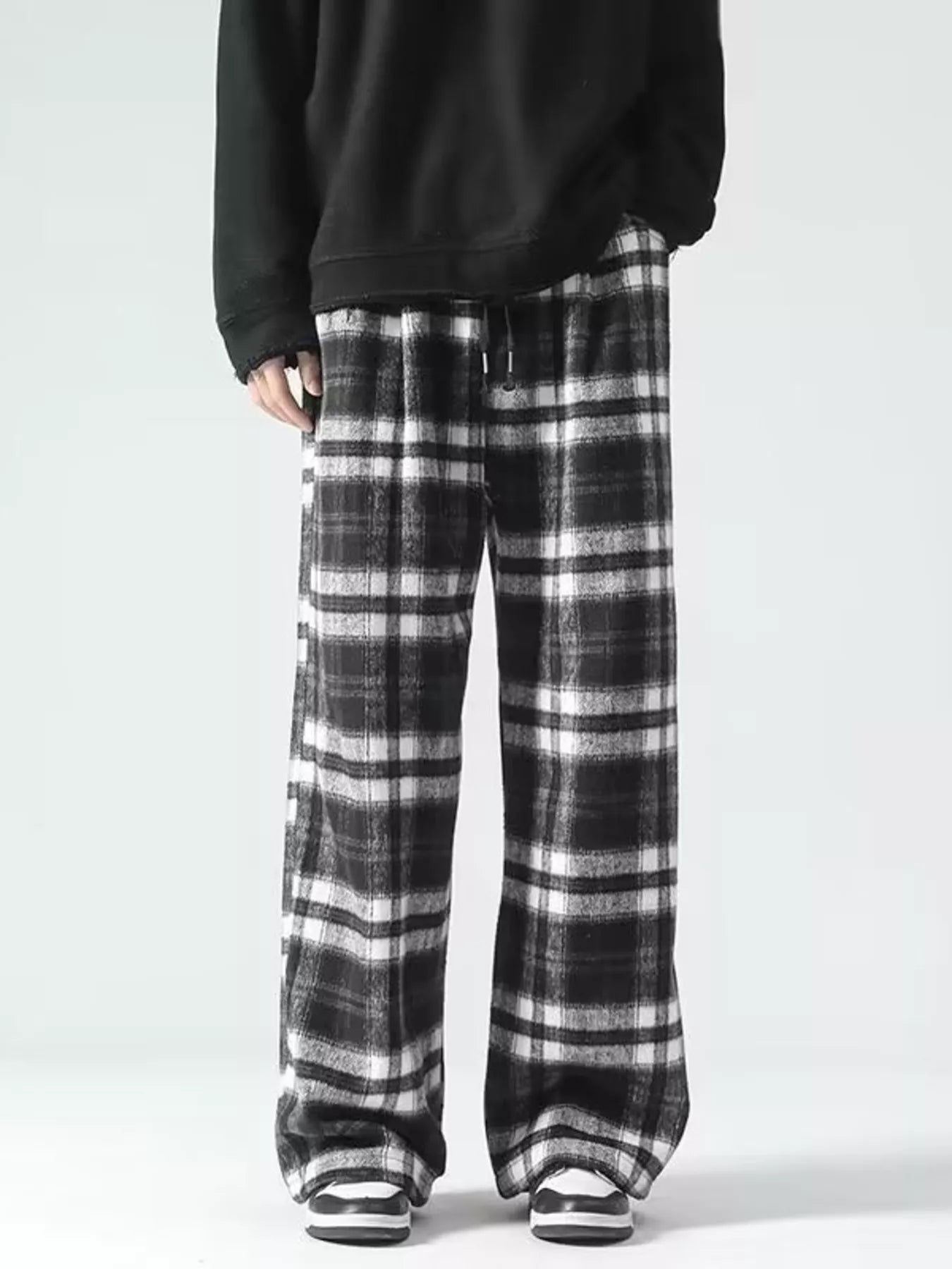 Men's Plus Size Vintage Plaid Wide Leg Pants