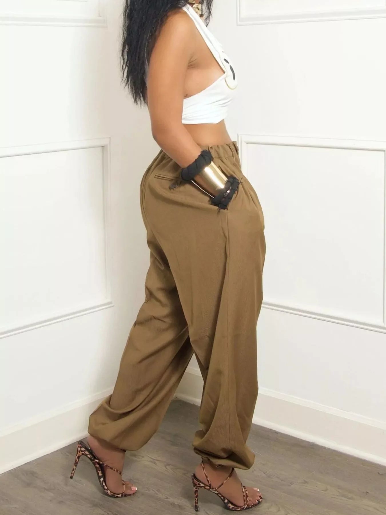 Elastic Waist Loose Fit Pants