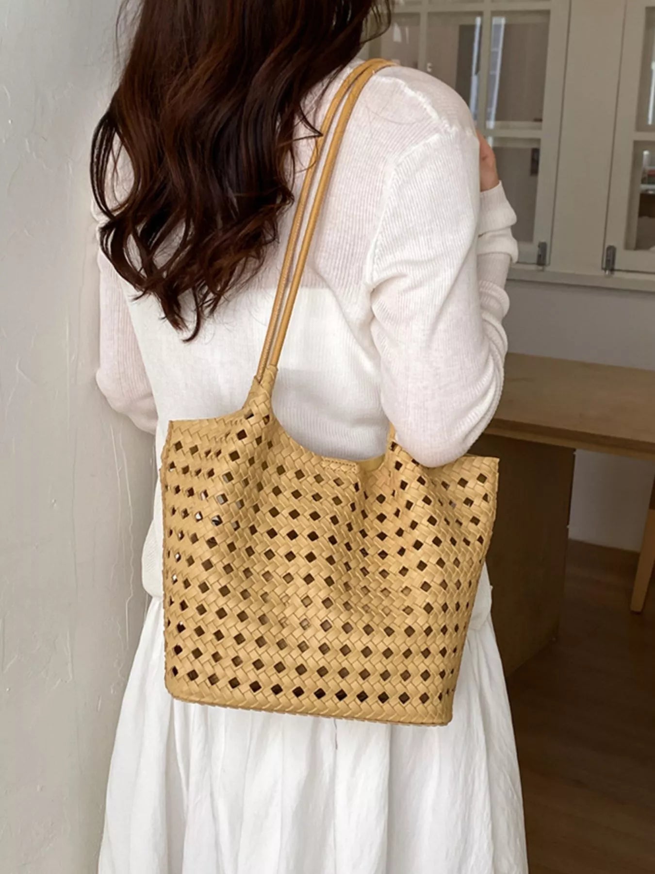 Woven Leather Shoulder Bag