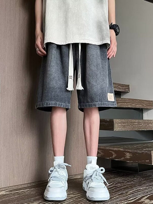 Men's Full Size Vintage Wash Loose Fit Denim Shorts Plus Size